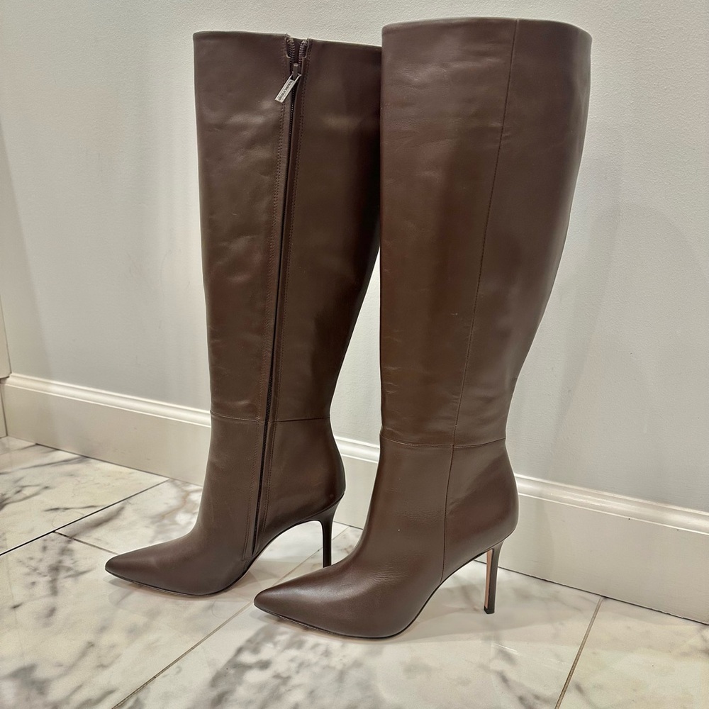 Veronica Beard Chocolate Heeled Boots